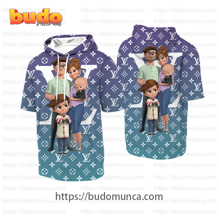Louis vuitton and the boss baby family movie hooded short sleeve t-shirt gift uninque for kid man women